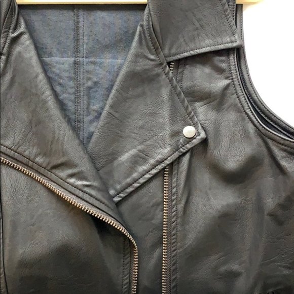 Sunset + Spring Oversized Leather Vest w Sequin Pattern - Picture 4 of 6